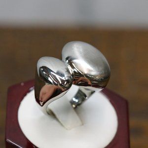 Steel Polished & Satin Dome Ring